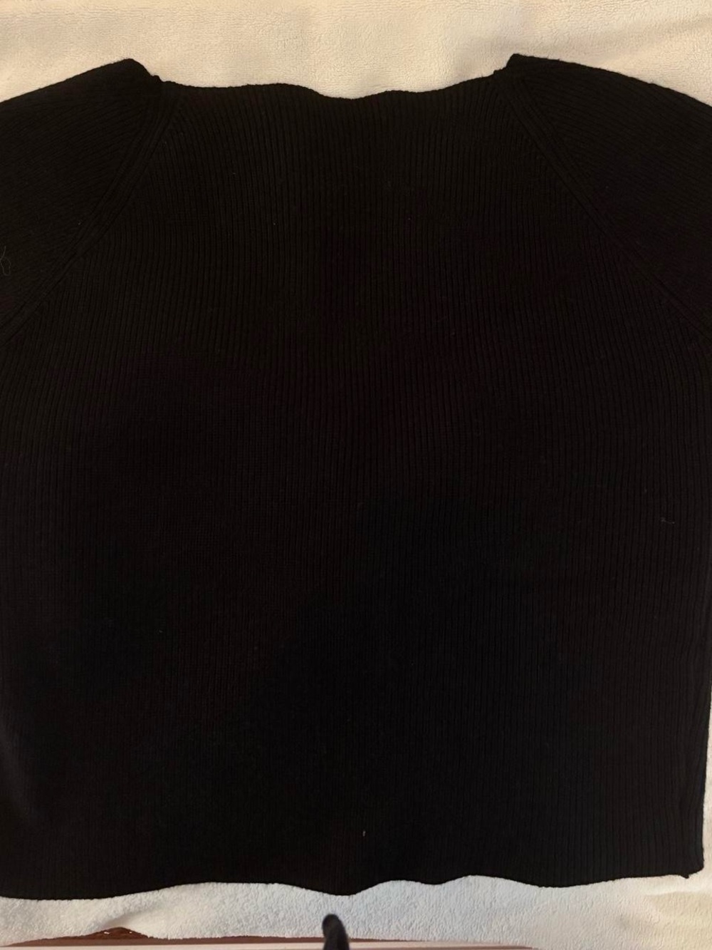Zara Women's Black Twist-Front Ribbed Crop Top - Picture 2 of 3